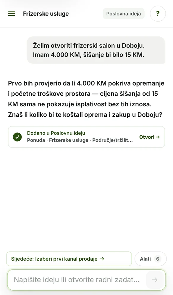 ICBL asistent na telefonu: odgovor o frizerskom salonu u Doboju