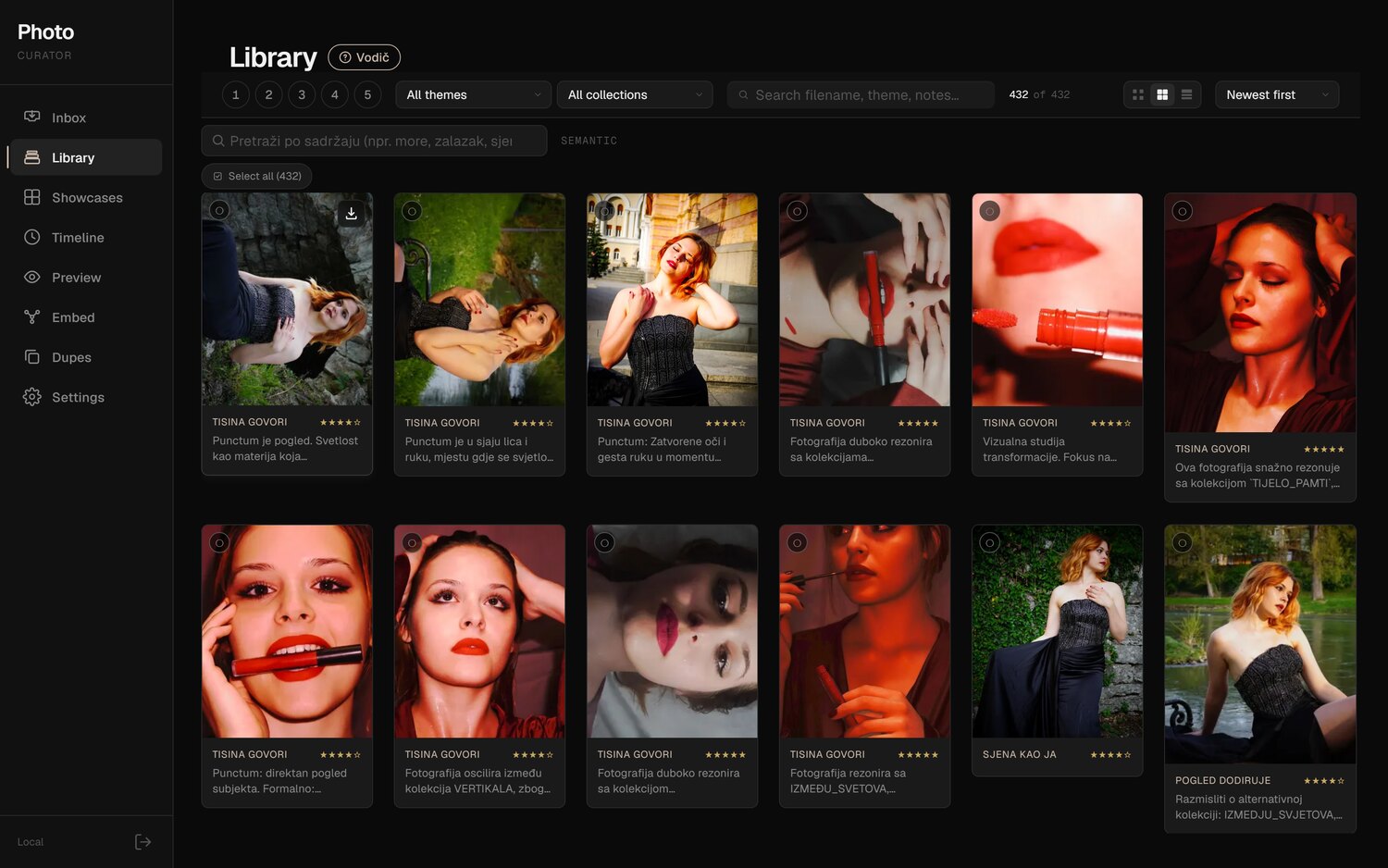 Smart AI Curator — biblioteka fotografija sa ocjenama i metapodacima