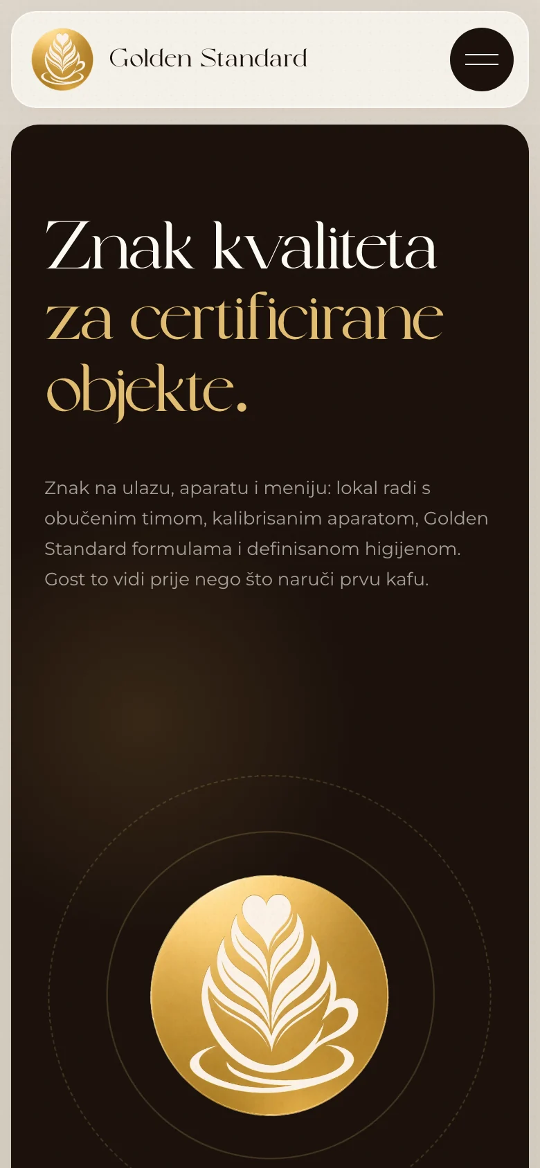 Golden Standard na telefonu, put do Certified objekta