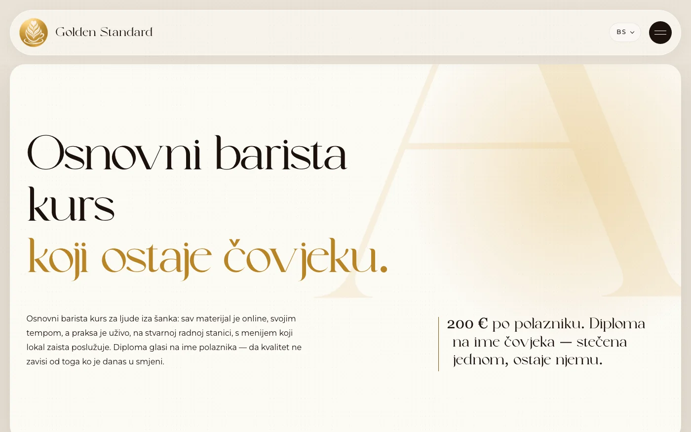 Detalj: Academy, osnovni barista kurs, teorija kod nas i praksa na vašoj stanici