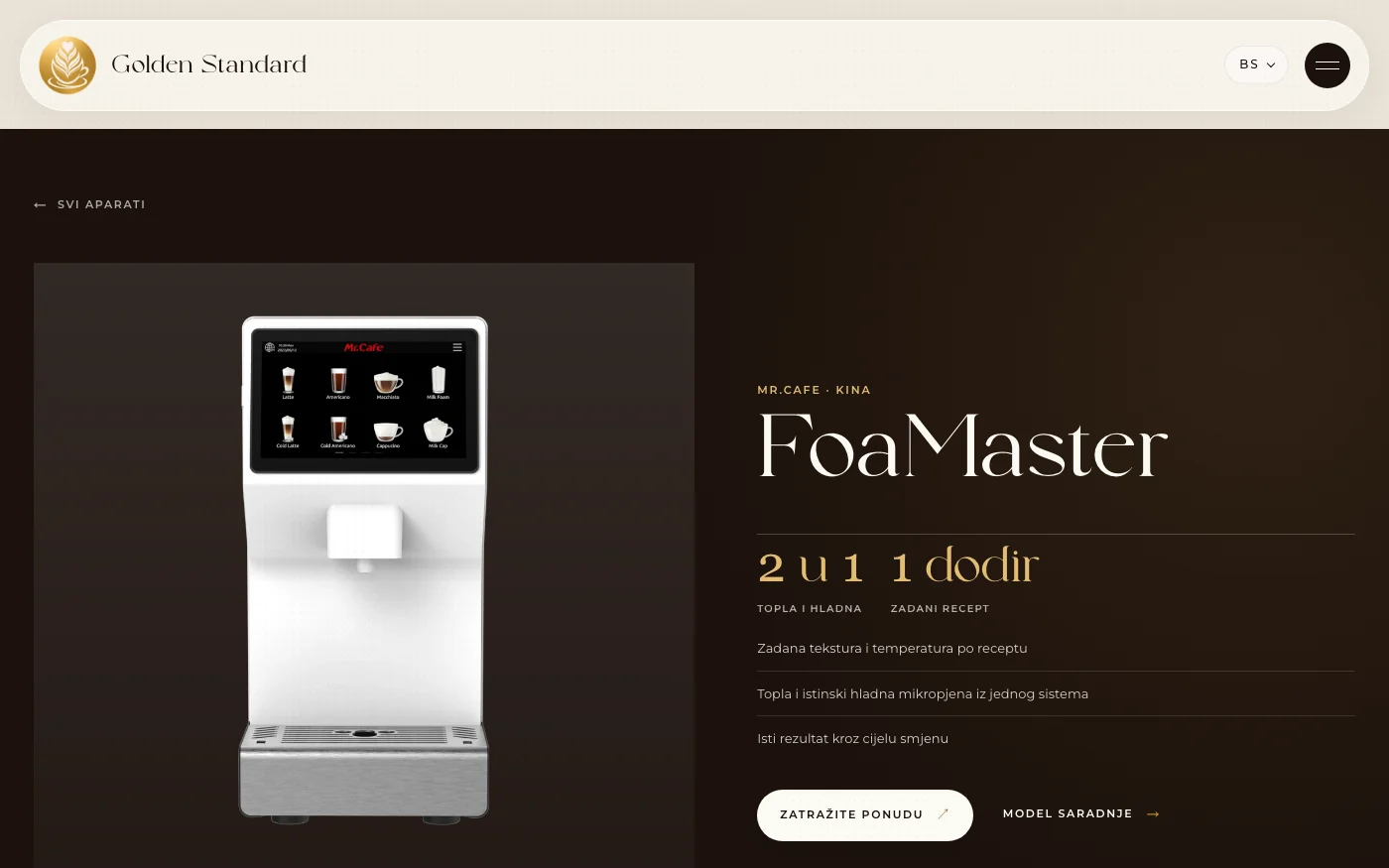 Detalj: FoaMaster, 2 u 1, topla i hladna mikropjena iz jednog sistema