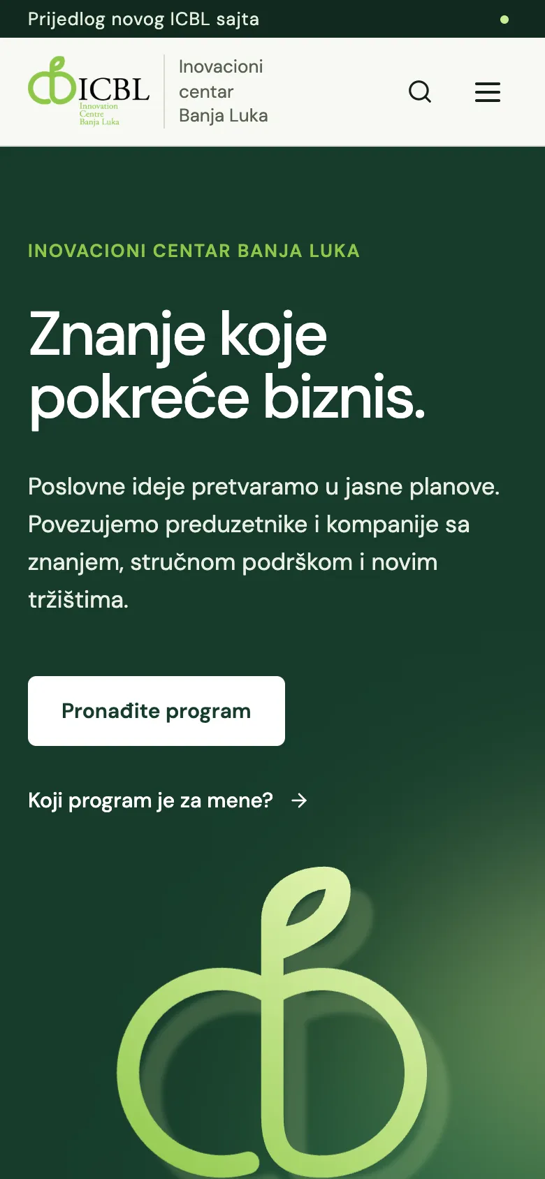 ICBL na telefonu, naslovna prijedloga