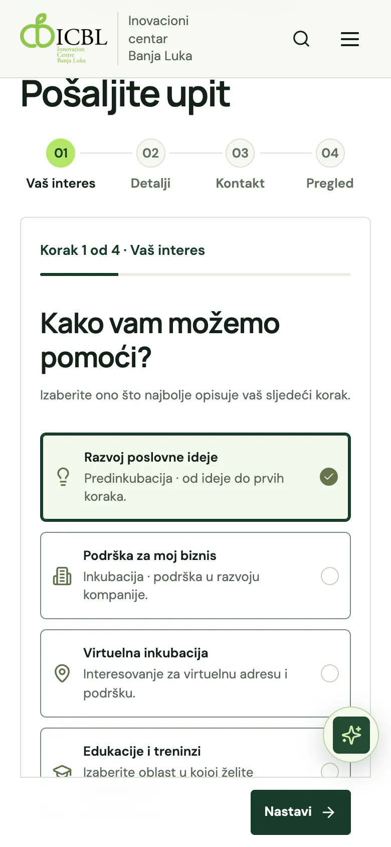 ICBL na telefonu, online prijava korak po korak