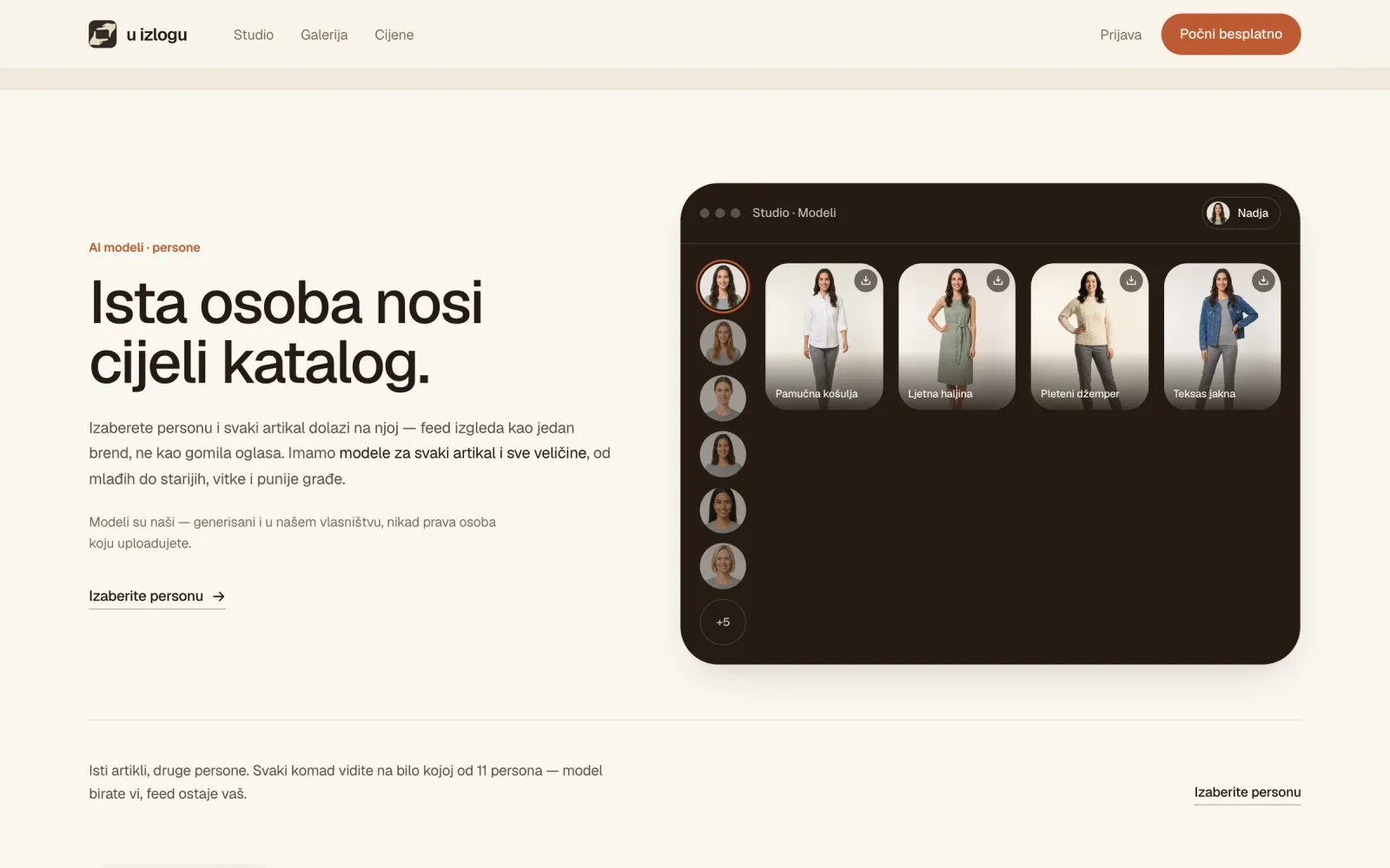 U izlogu, AI modeli: ista persona nosi cijeli katalog