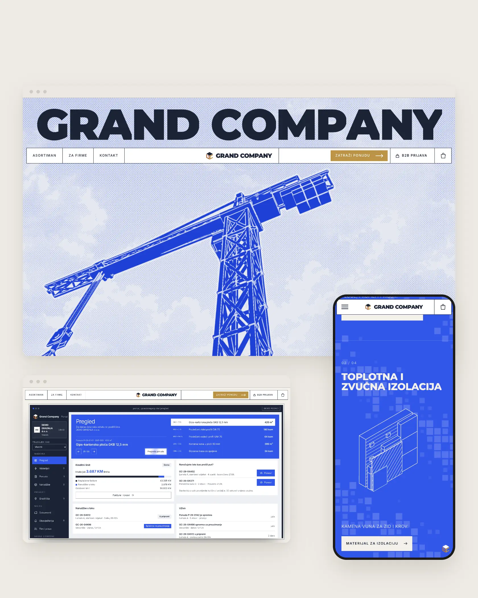 Grand Company, sajt za građevinski materijal i B2B portal