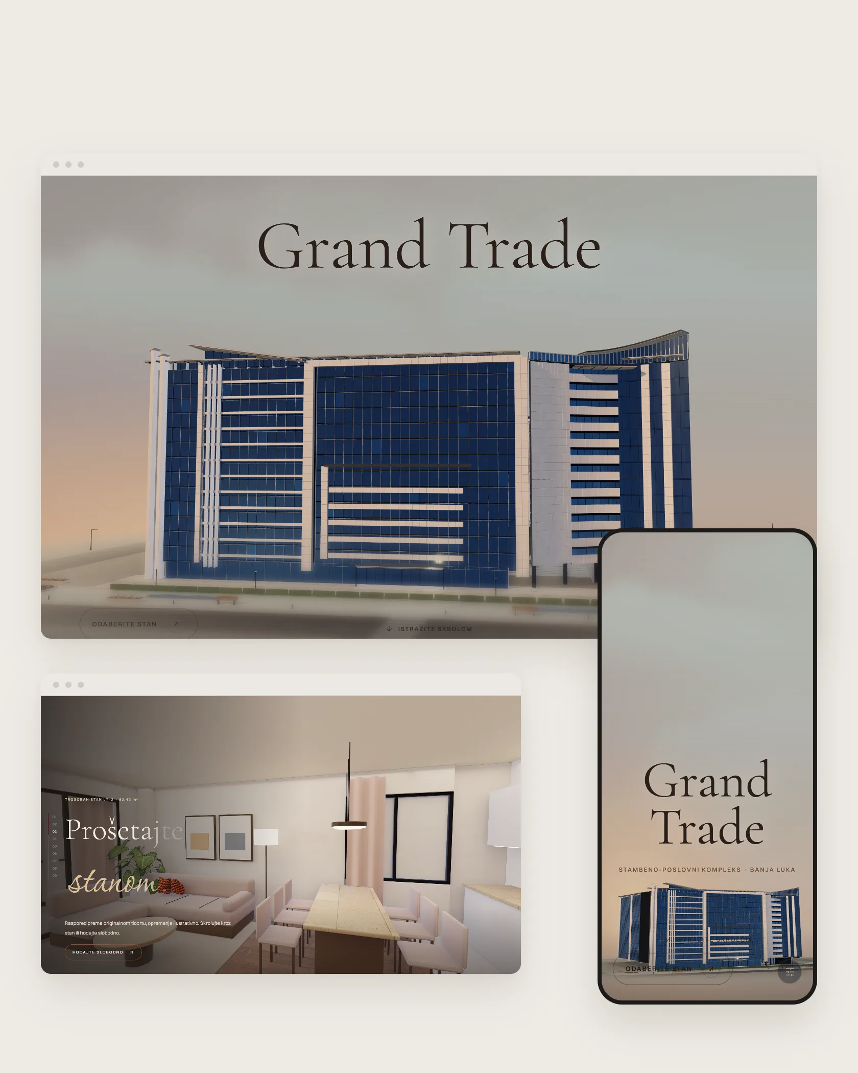 Grand Trade, stambeno-poslovni kompleks u 3D i šetnja kroz stan