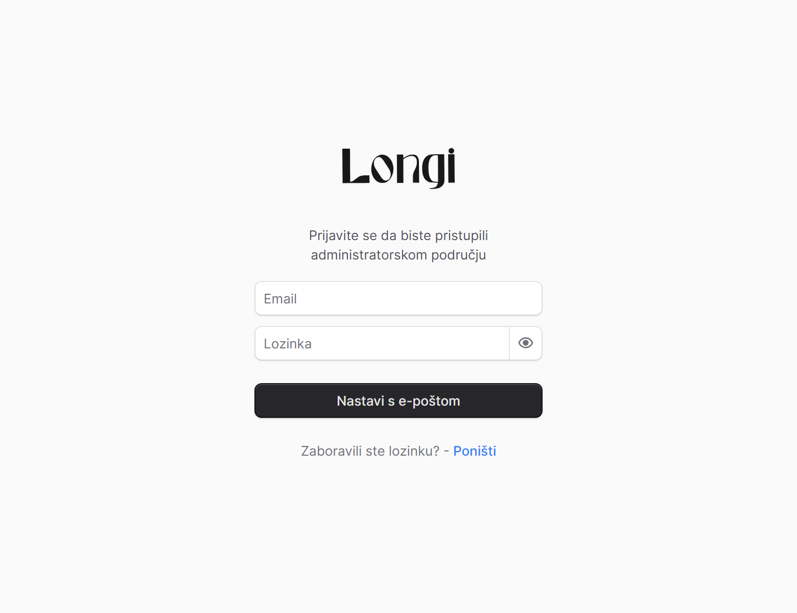 Longi CMS — Administracija